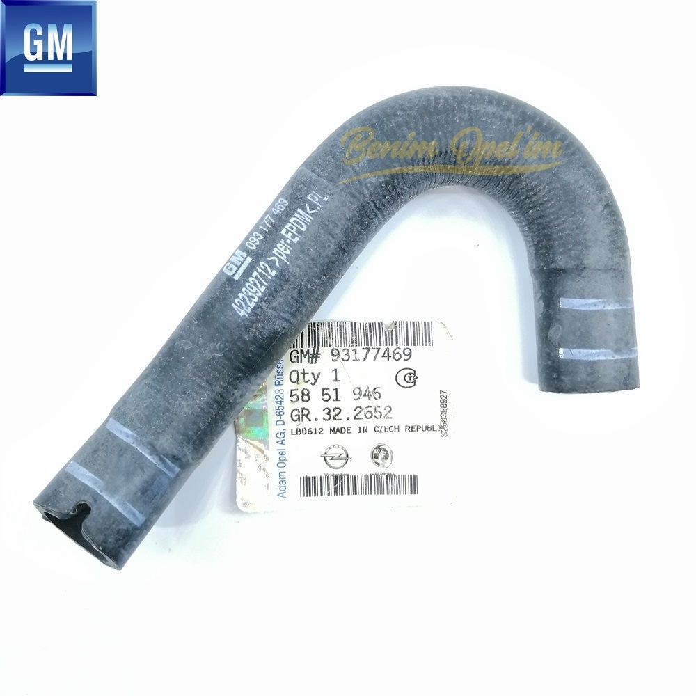 Yakıt ve Egzoz | Egr Valfi Su Hortumu 1.3 Dizel Opel Astra H, Corsa C, Corsa D, Meriva A, Agila A B GM Orijinal 5851946 - 93177469 | 5851946 | 