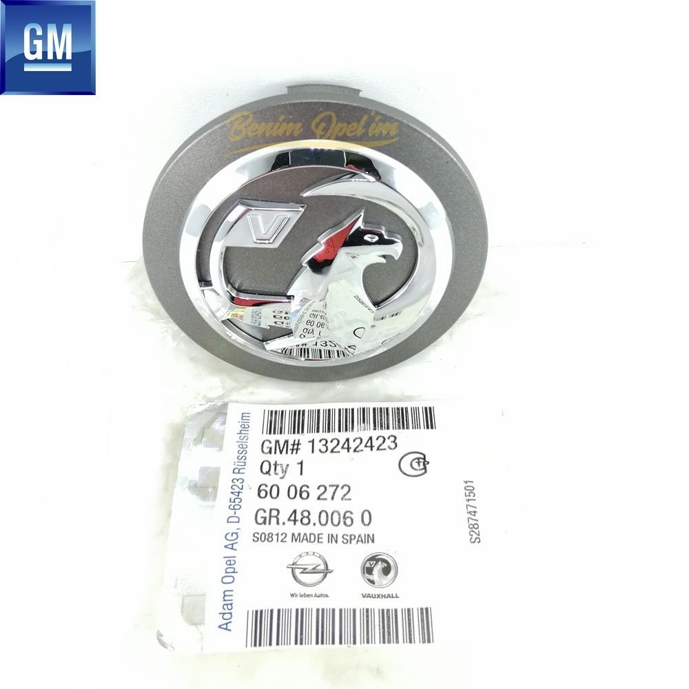 Dış Karoseri ve Kaporta | Opel Astra J, İnsignia A Wauxhall Jant Göbeği Koyu Gri 65mm 16, 17, 18, 19, 20 İnç (1 Adet Fiyatı) GM Orijinal 6006272 - 13242423 | 13242423 | 